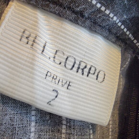 Belcorpo Dress Women’s Dark Gray White Striped Minimalist Boho Modest Sz S / M - Picture 10 of 11